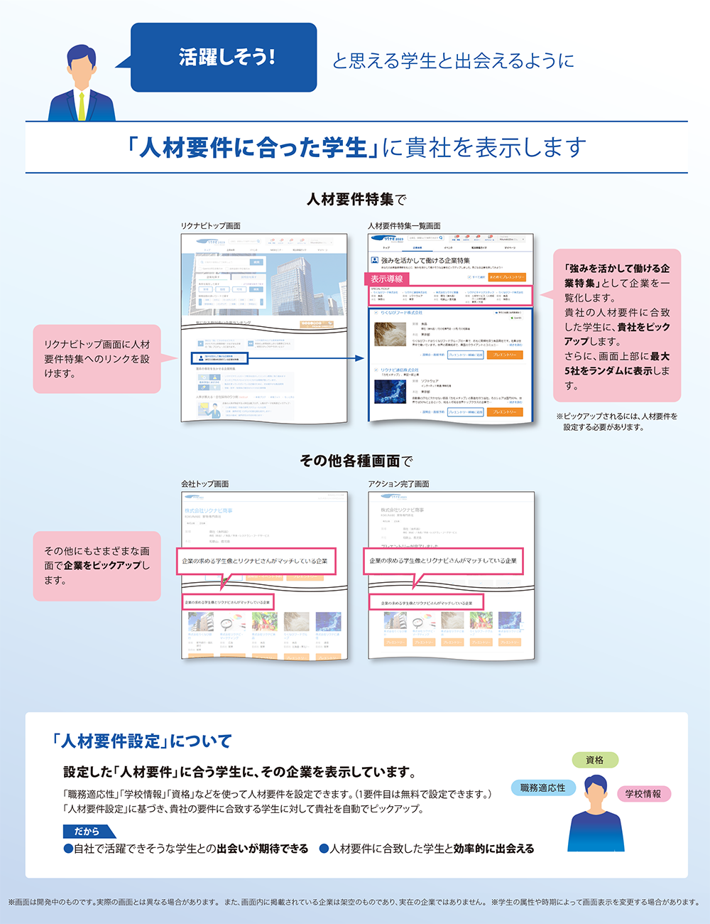 活躍しそう!と思える学生と出会えるように